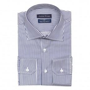 Men's Style Pro Blue Striped Shirt - 0