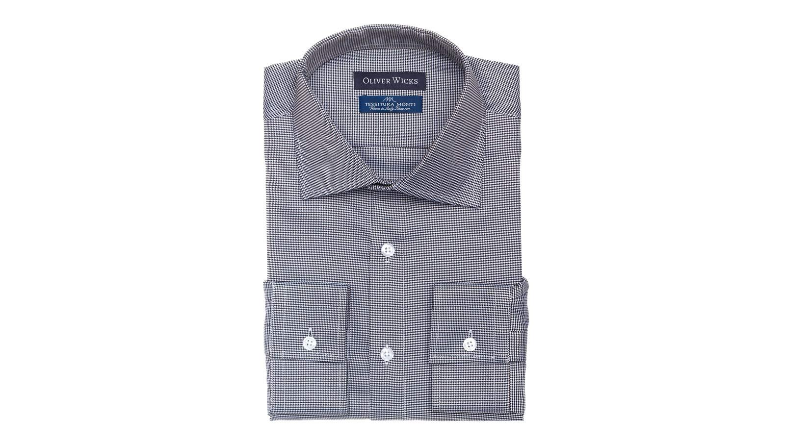 Men's Style Pro Brown Houndstooth Cotton Shirt - slider image 