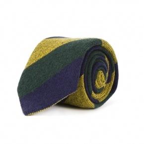 Italian 100% Wool Blue, Green and Yellow Tie - 0