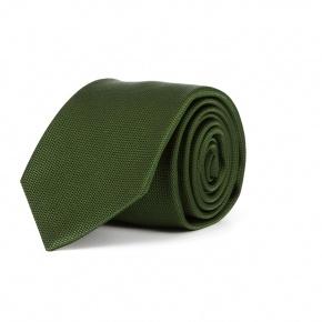 Green Italian Silk and Cotton Tie - 0