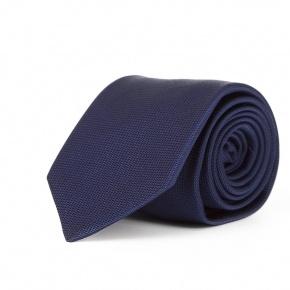 Italian Silk and Cotton Navy Tie - 0