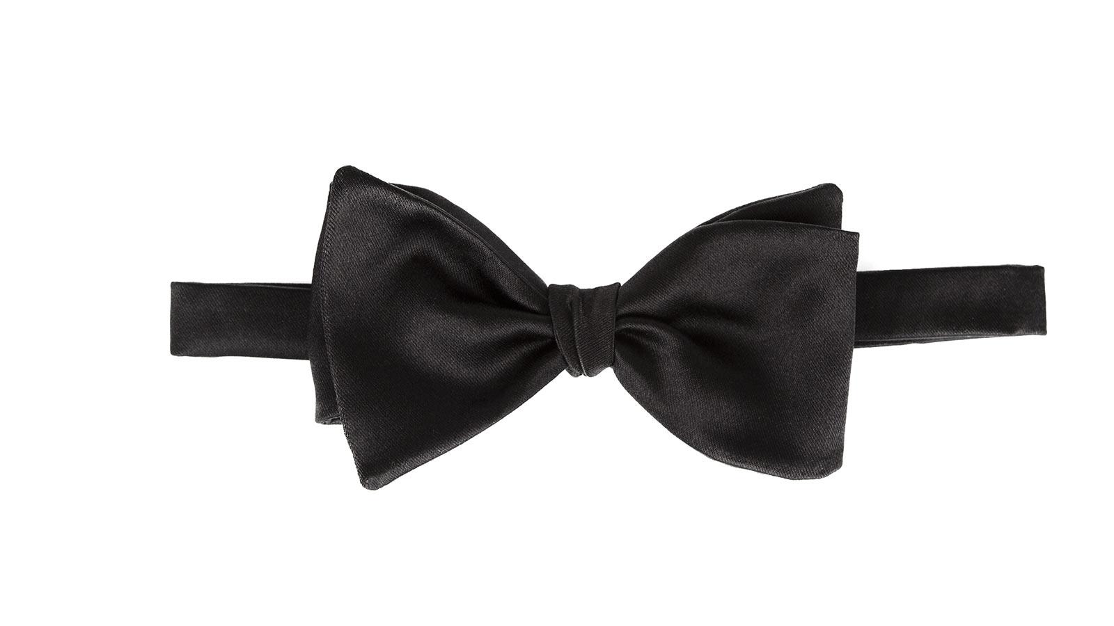 Black 100% Silk Bow Tie - slider image 