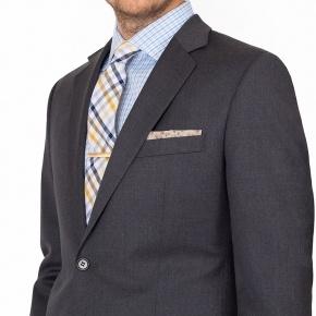 Suit in Solid Grey Italian Wool - 0