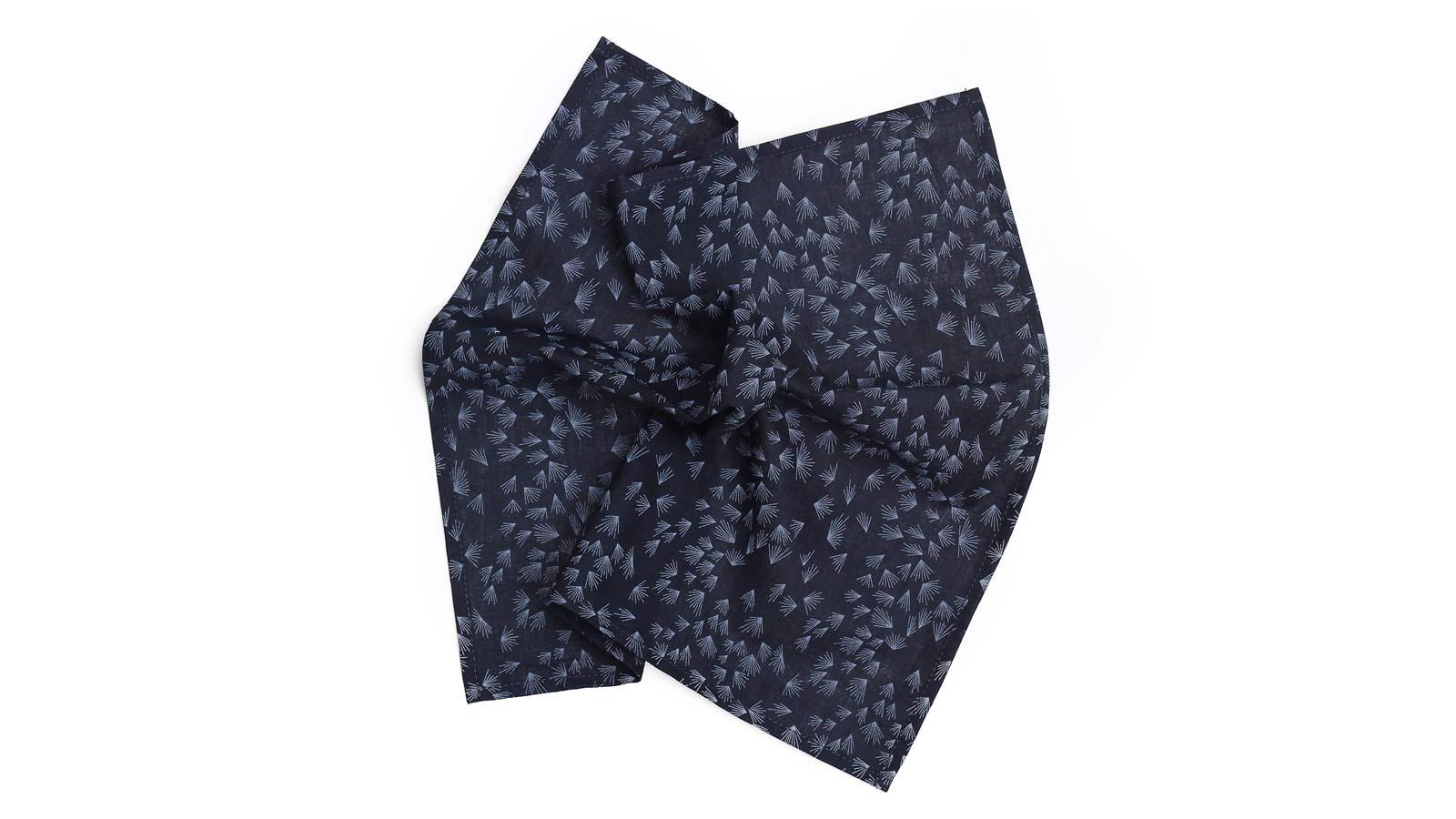 Navy Pocket Square With A Dandelion Pattern - slider image 