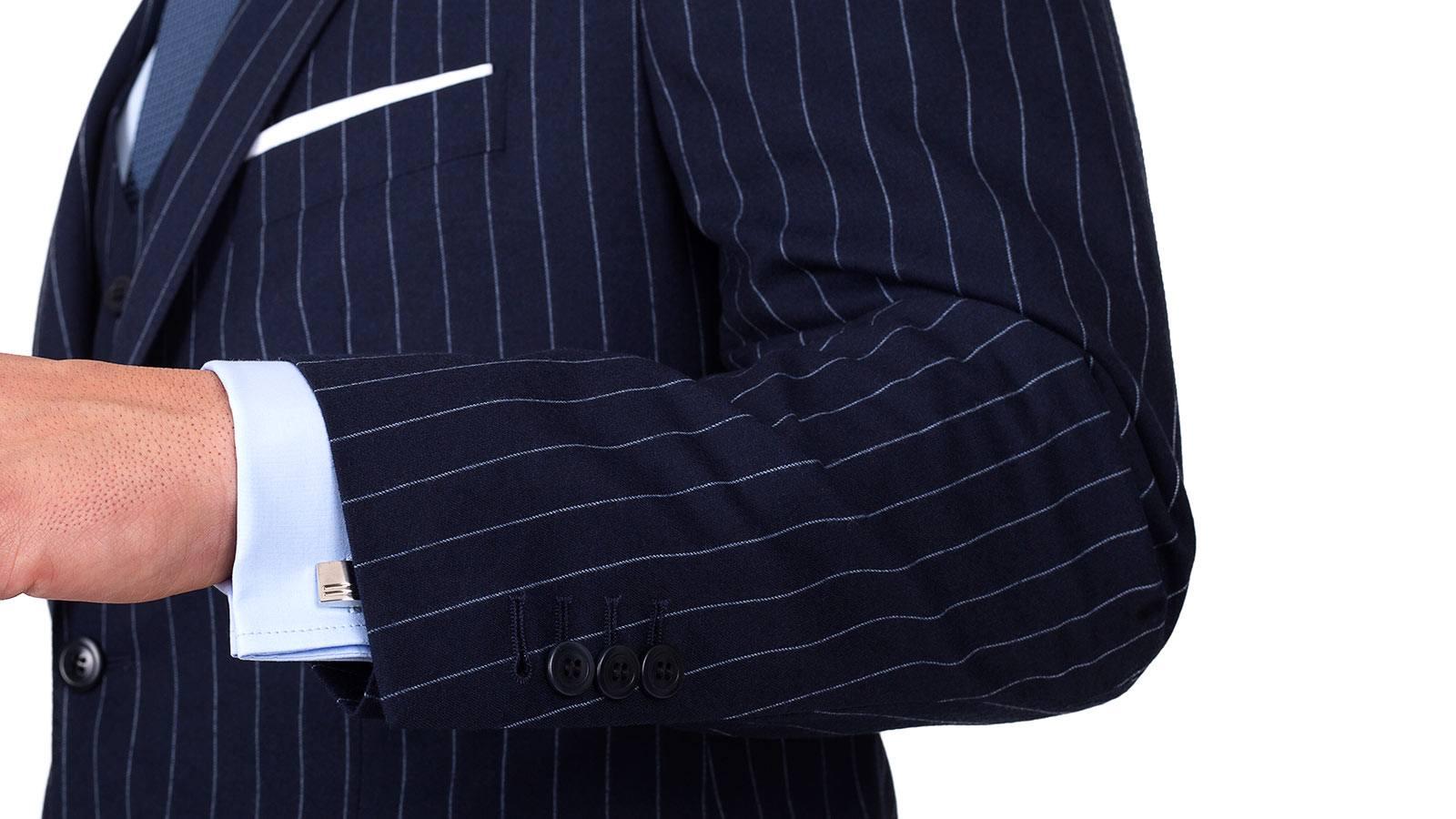 Navy Chalk Stripe Suit - slider image 1