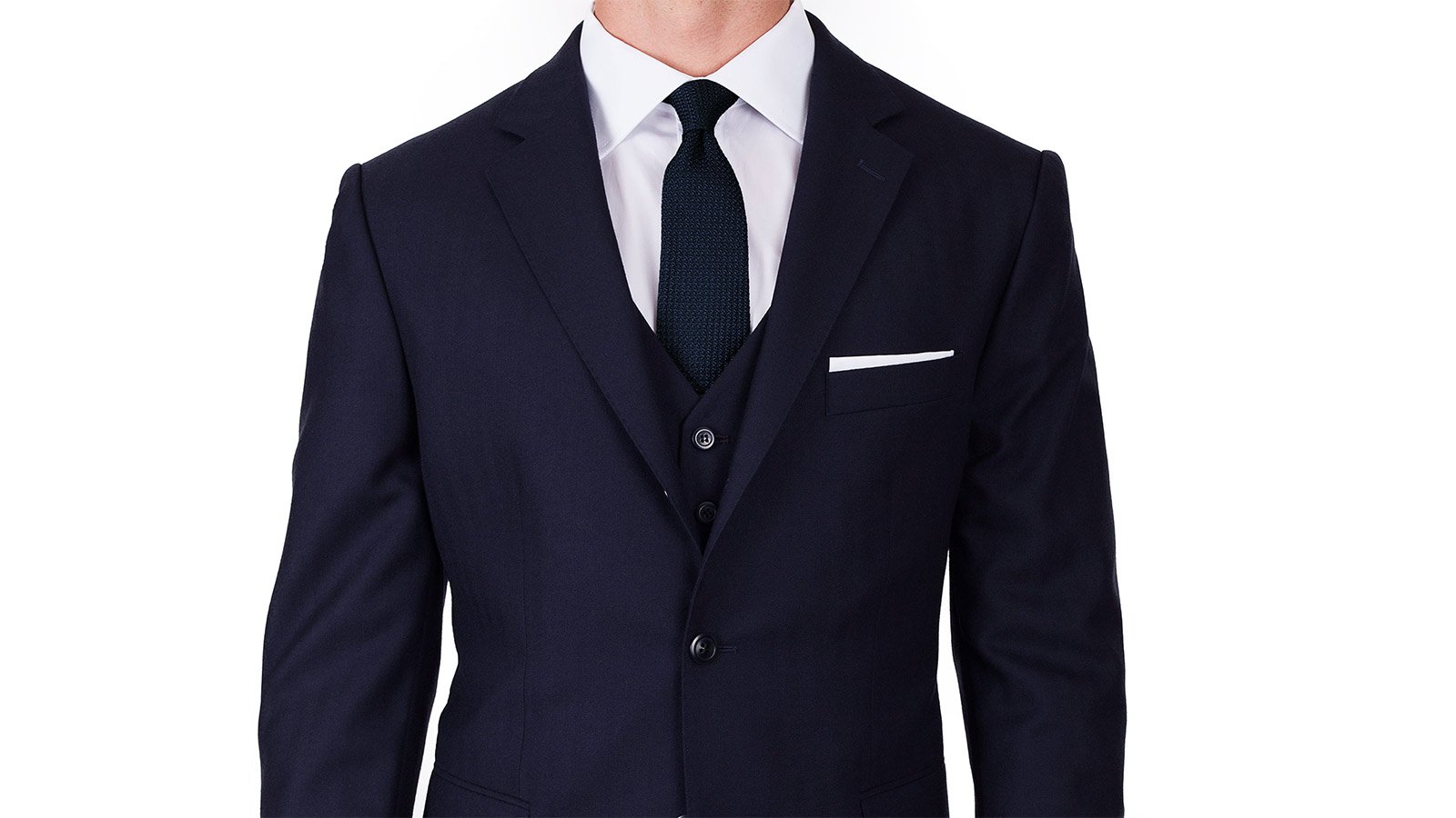 Navy Herringbone Suit - slider image 2