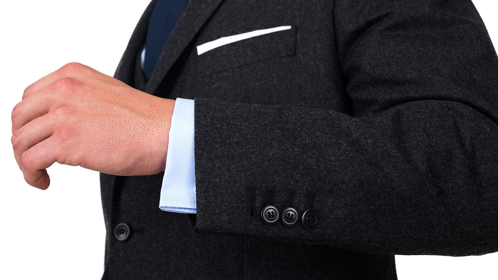 Charcoal Flannel 3 Piece Suit - slider image 2