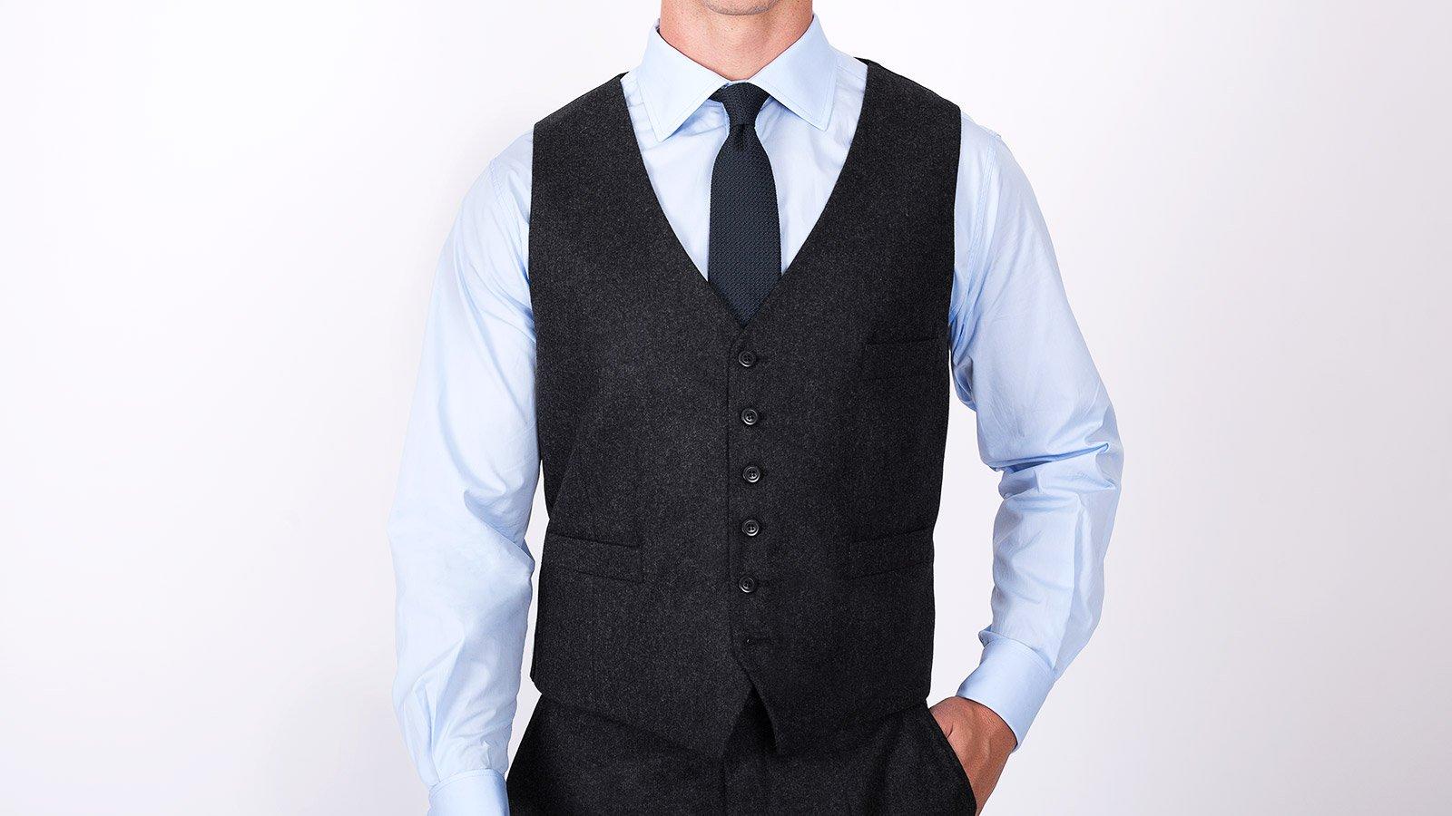 Charcoal Flannel 3 Piece Suit - slider image 3
