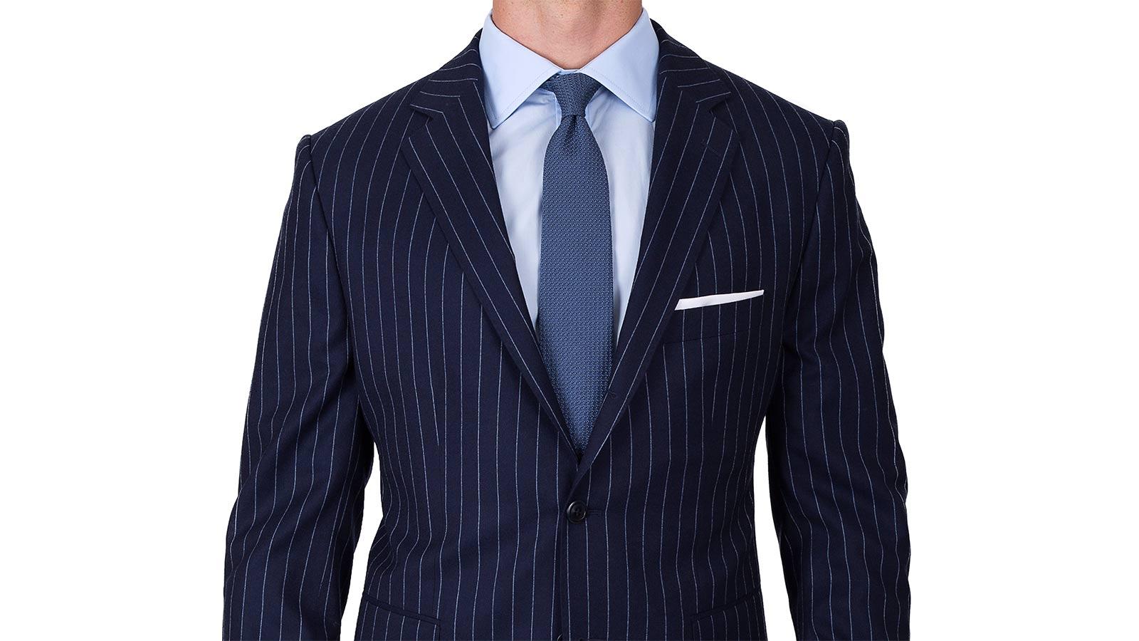 Navy Chalk Stripe 3 Piece Suit - slider image 2