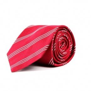 Red Stripes Italian 100% Silk Tie - 0