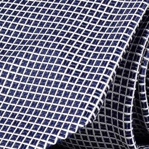 Navy Check Italian 100% Silk Tie - 0