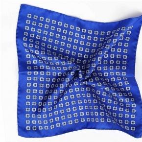 Intense Blue Italian 100% Silk Pocket Square - 0