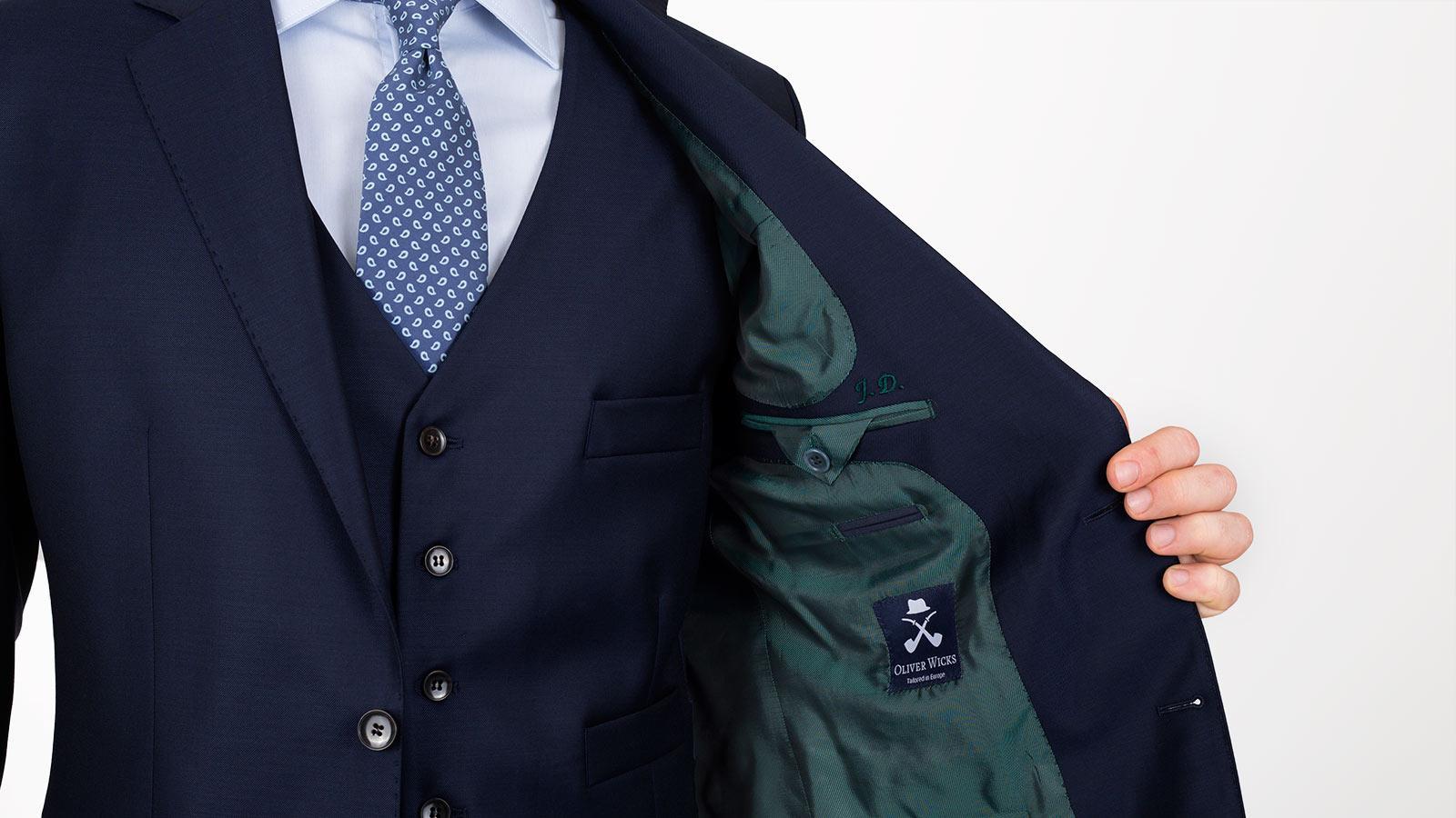 Solid Deep Blue 3 Piece Suit - slider image 2