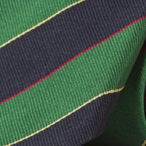 Green & Navy Stripes Italian Handmade 100% Silk Tie - 0