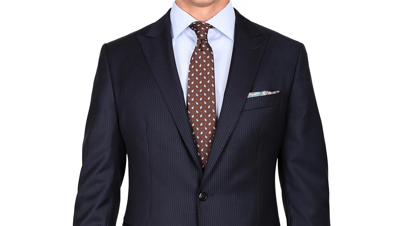 Premium Navy Pinstripe Suit - slider image 2