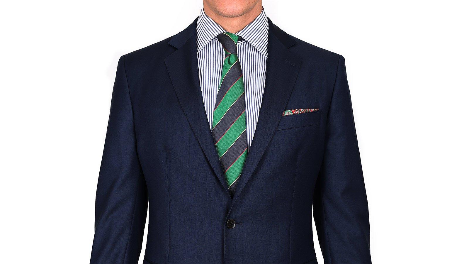 Navy Blue Pick & Pick 3 Piece Suit - slider image 2