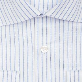 Blue Stripe White Cotton Royal Oxford Shirt - thumbnail image 1