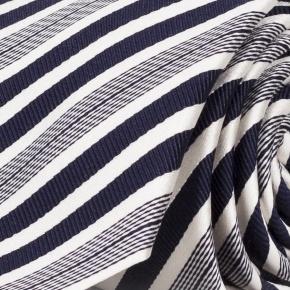 Navy & White Stripes Italian 100% Silk Tie - 0