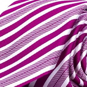 Magenta & White Stripes Italian 100% Silk Tie - 0