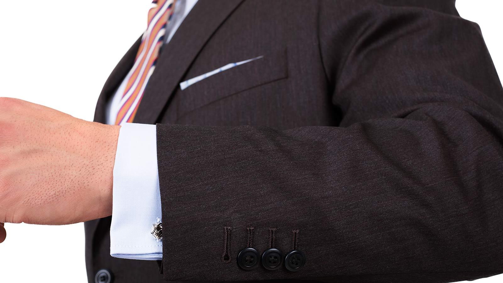 Premium Charcoal Brown Wool & Silk Suit - slider image 1