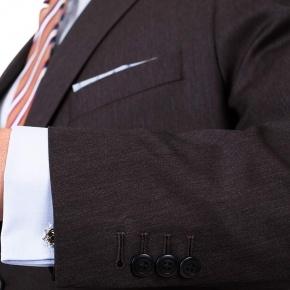 Premium Charcoal Brown Wool & Silk Suit - thumbnail image 1