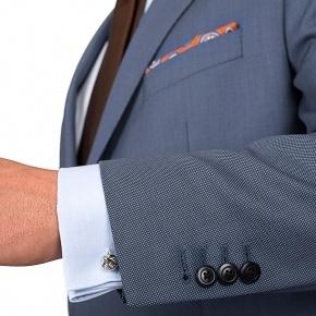 Premium Steel Blue Birdseye Suit - 0