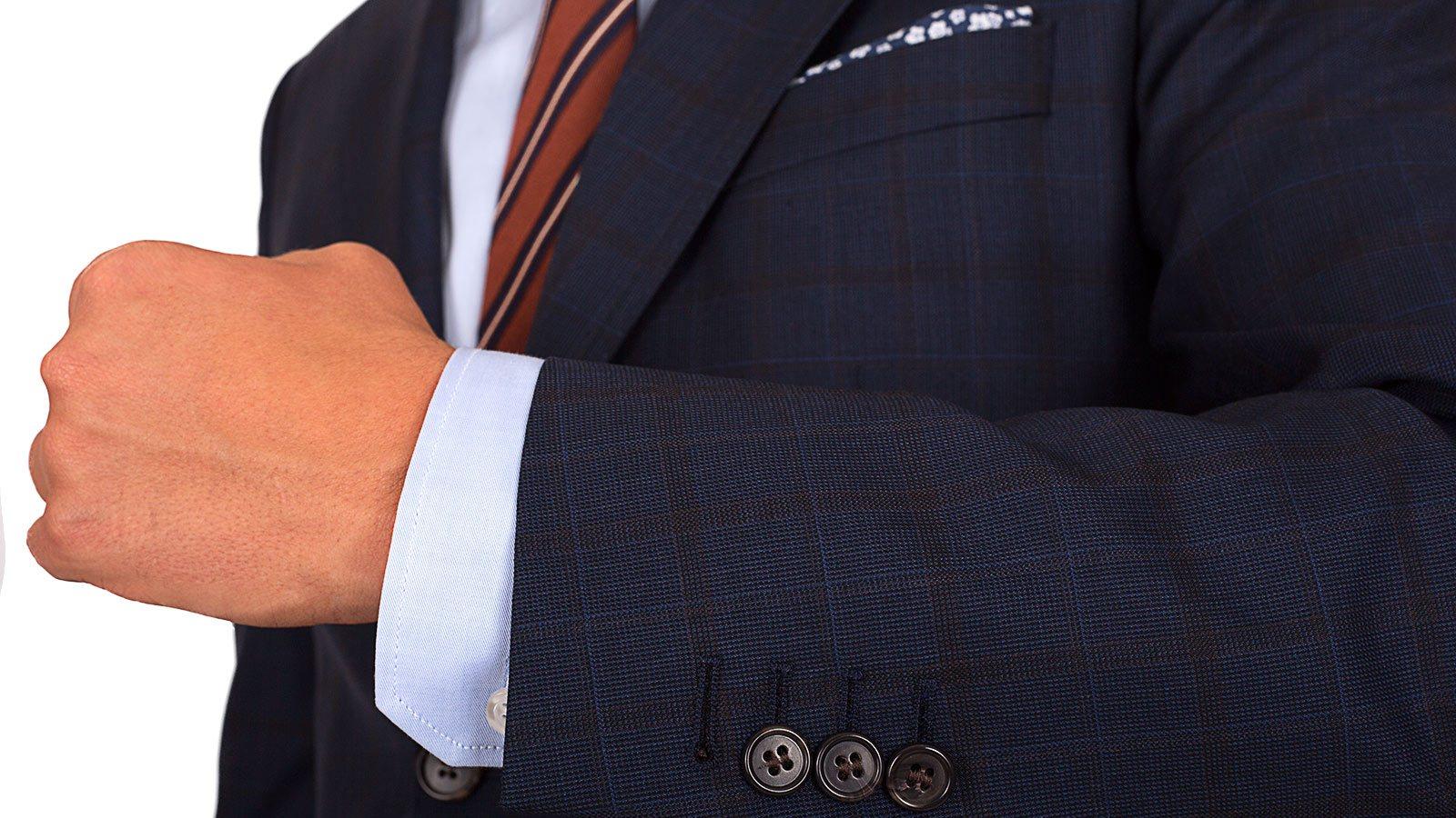 Brown Check Navy Suit - slider image 1