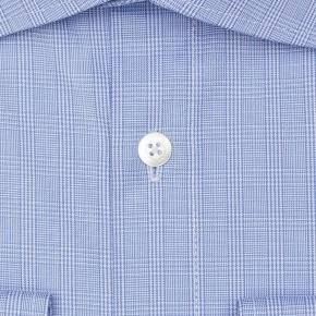 Checked Blue Cotton Shirt - thumbnail image 1