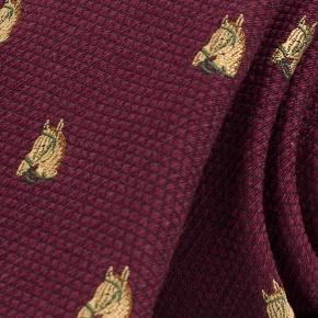 Horse Pattern Burgundy Wool & Silk Tie - 0
