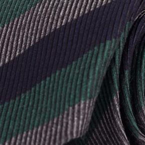 Blue, Green and Grey Wool & Silk Tie - 0