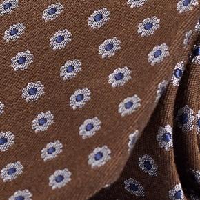 Light Brown Floral Wool & Silk Tie - 0