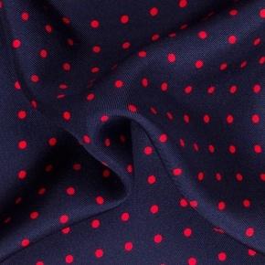 Navy & Red Dotted Italian 100% Silk Pocket Square - 0