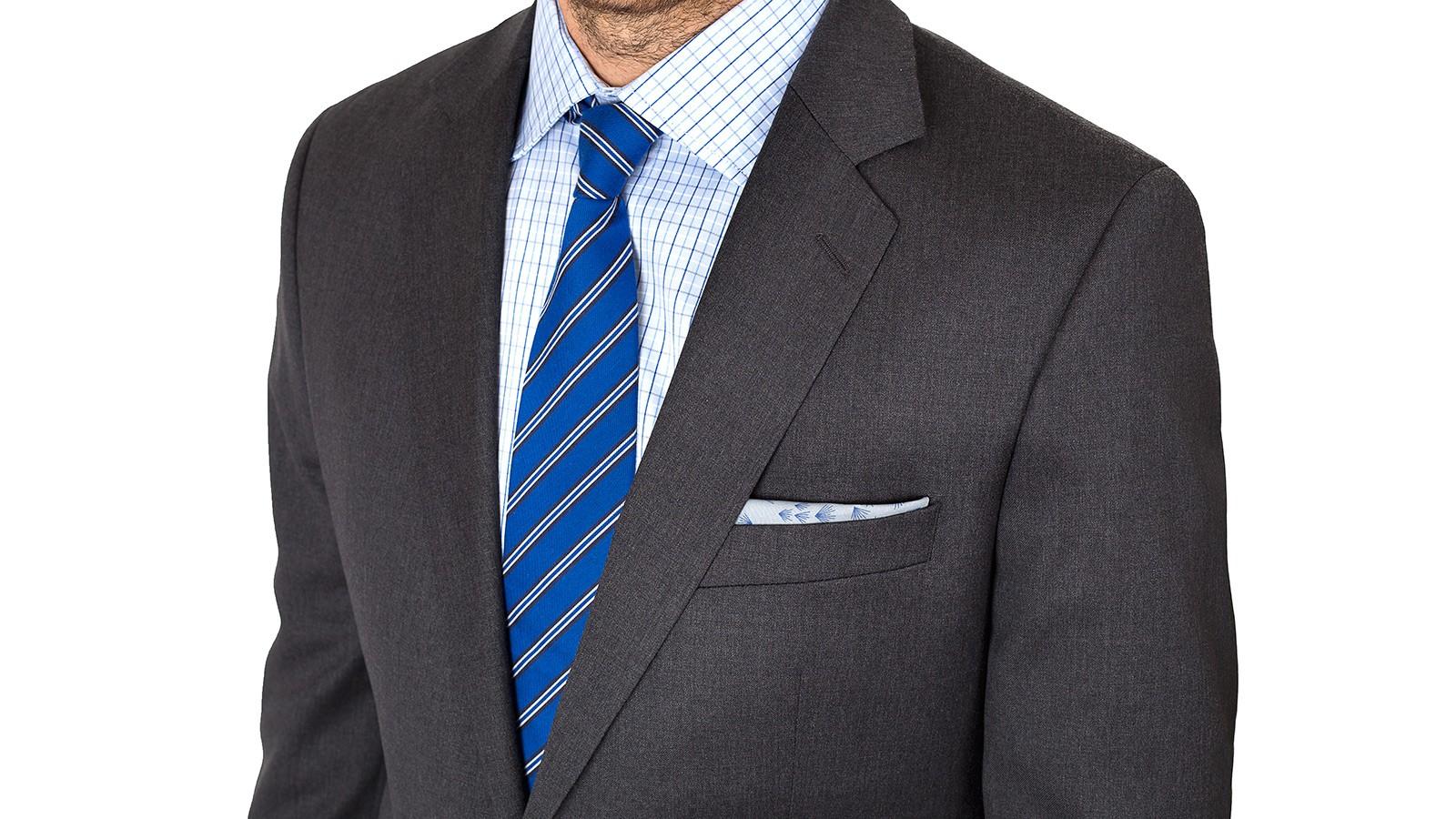 Suit in Solid Grey Wool - slider image 2