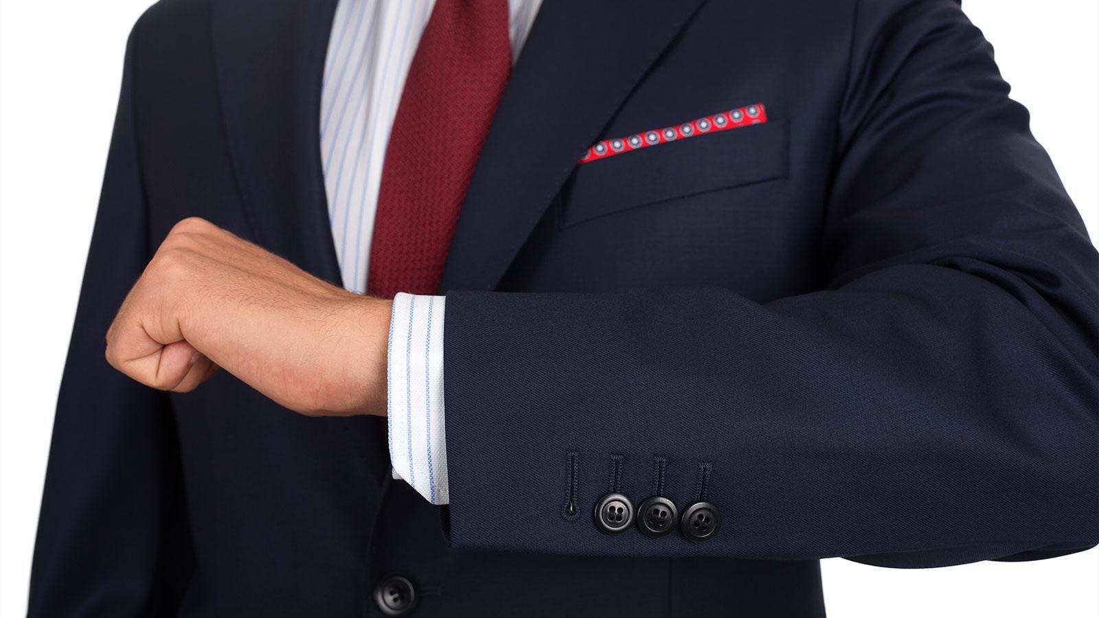 Navy Natural Stretch Wool Suit - slider image 1