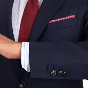 Navy Natural Stretch Wool Suit - thumbnail image 1