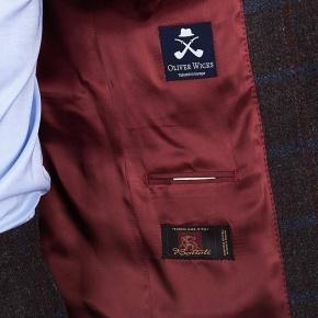 Blue Check Brown Shetland Tweed Blazer - 3