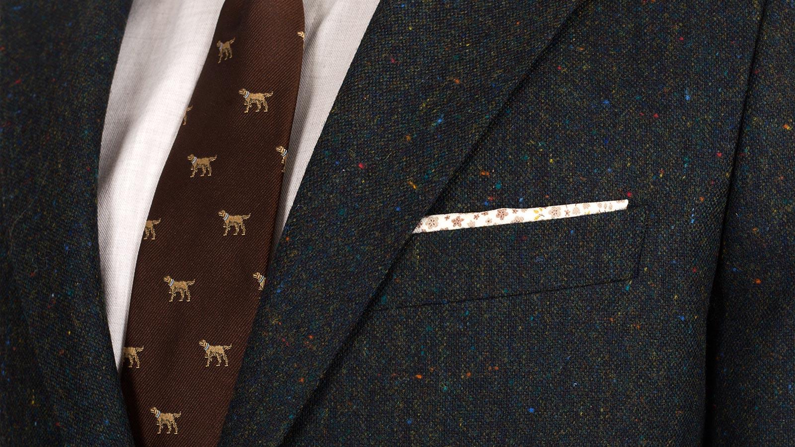 Olive Green Donegal Tweed Blazer - slider image 2