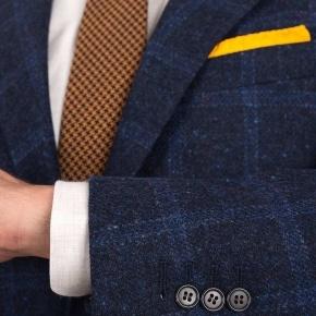 Blue Check Blue Shetland Tweed Blazer - 0