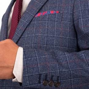 Blue Plaid Wool & Cashmere Blazer - thumbnail image 1