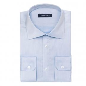 Light Blue Two-Ply Cotton Twill Shirt - thumbnail image 1