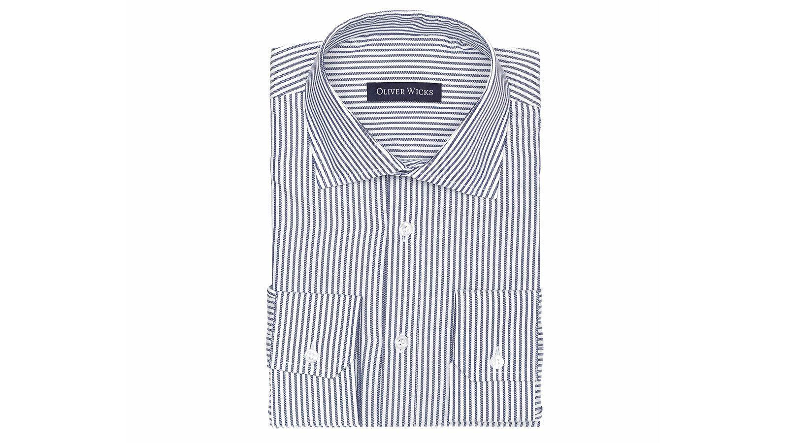 Blue Oxford Stripe Cotton Shirt - Oliver Wicks