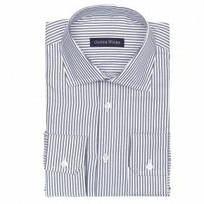 Blue Oxford Stripe Cotton Shirt - thumbnail image 1