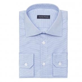 Light Blue Two-Ply Cotton Dobby Shirt - thumbnail image 1