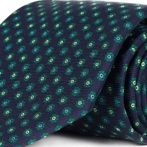 Navy Floral 28 Momme Silk Tie - thumbnail image 1