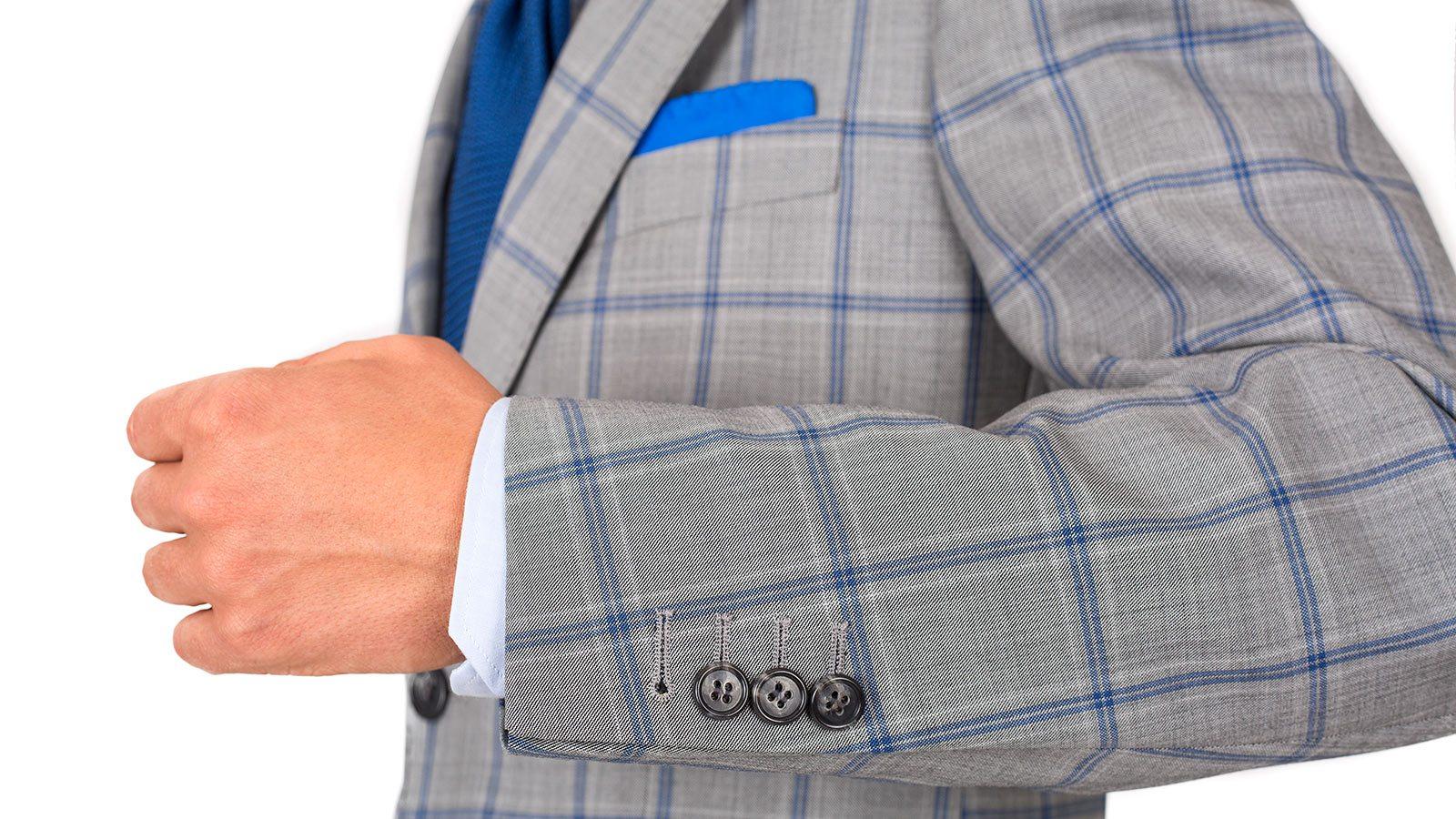 Vendetta Premium Blue Check Grey Suit - slider image 1