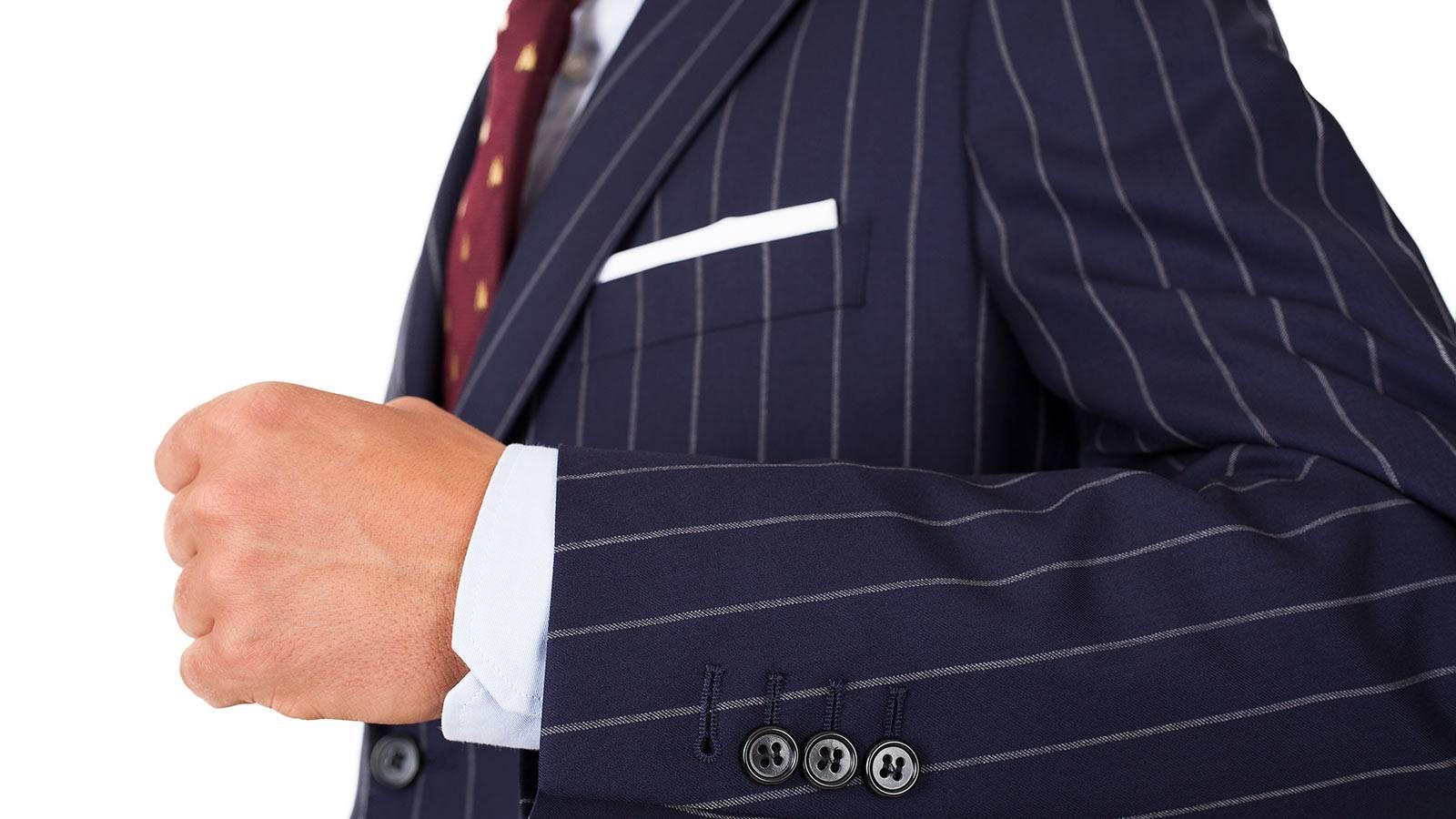 Vendetta Premium Navy Wide Chalkstripe Suit - slider image 