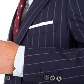 Vendetta Premium Navy Wide Chalkstripe Suit - thumbnail image 1