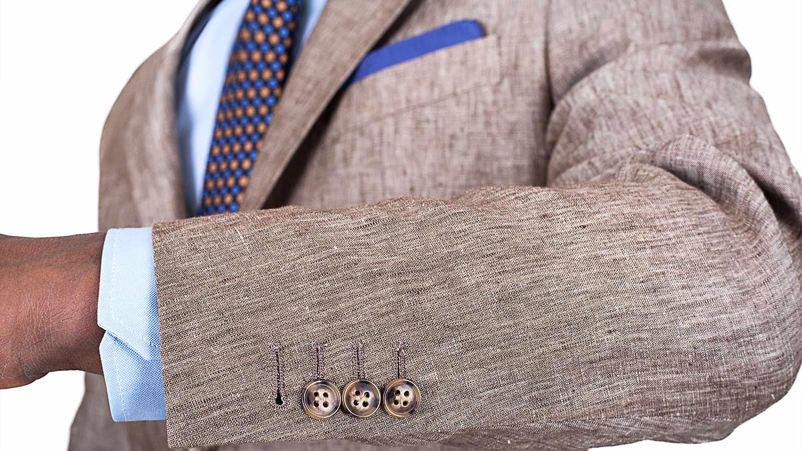 Khaki Linen Suit - slider image 1