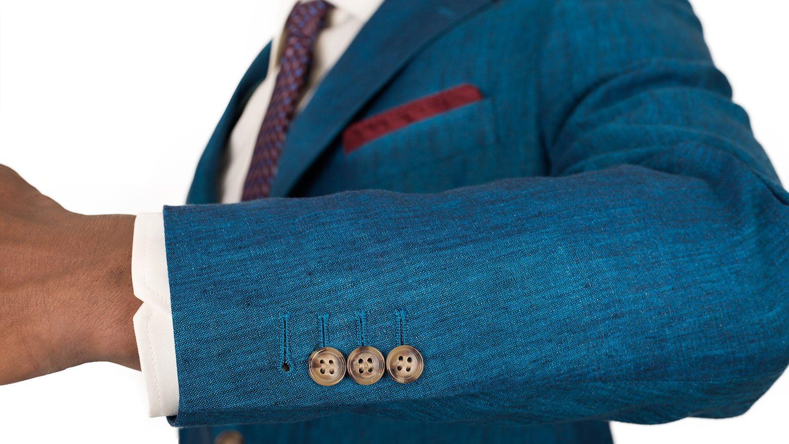 Teal Linen Suit - slider image 1