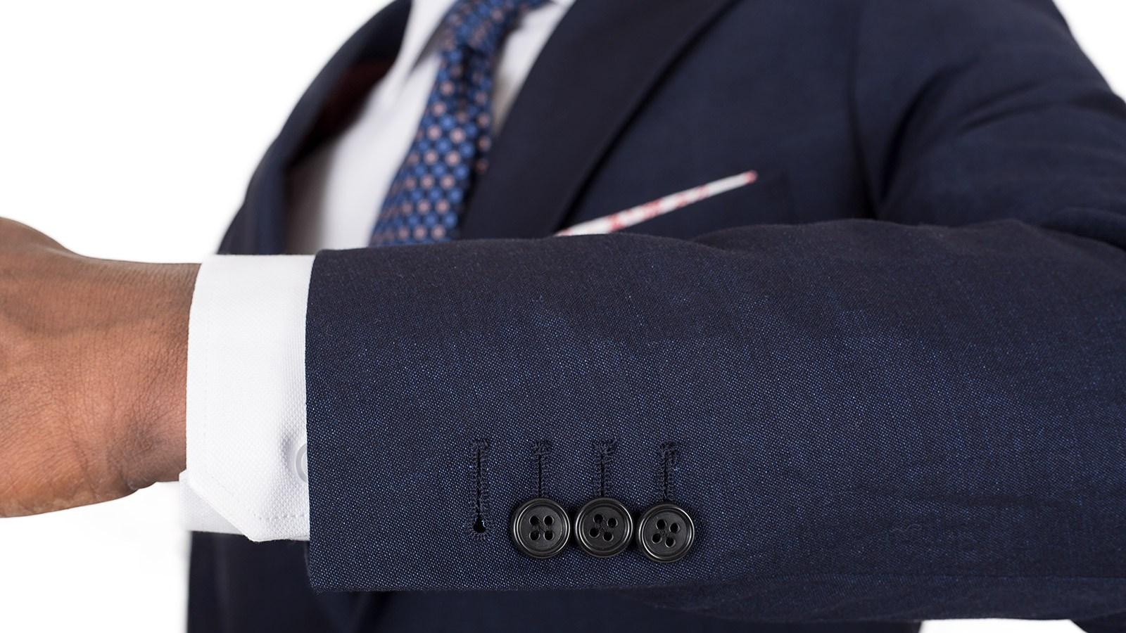 Navy Wool-Linen Suit - slider image 1